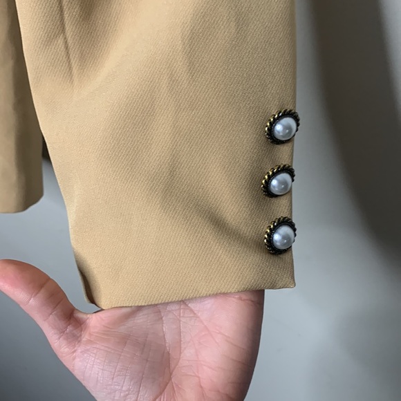 Sister Jane Harlow Double-Breasted Neutral Tan Blazer Coat Jacket size Small - Picture 5 of 16